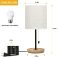 thumbnail image 2 of 15.4 Inch Height Unique Zipper Table Lamp - Natural Wood Base for Bedroom/Office, 2 of 5