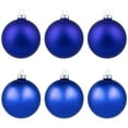 thumbnail image 2 of Northlight Shiny and Matte Glass Ball Christmas Ornaments - 3.25" (80mm) - Royal Blue  - 6ct, 2 of 8