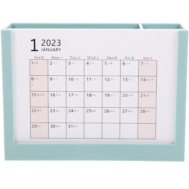 Desktop Pen Holder 2023 Calendar Multi-functional Storage Box Time Planning Calendar