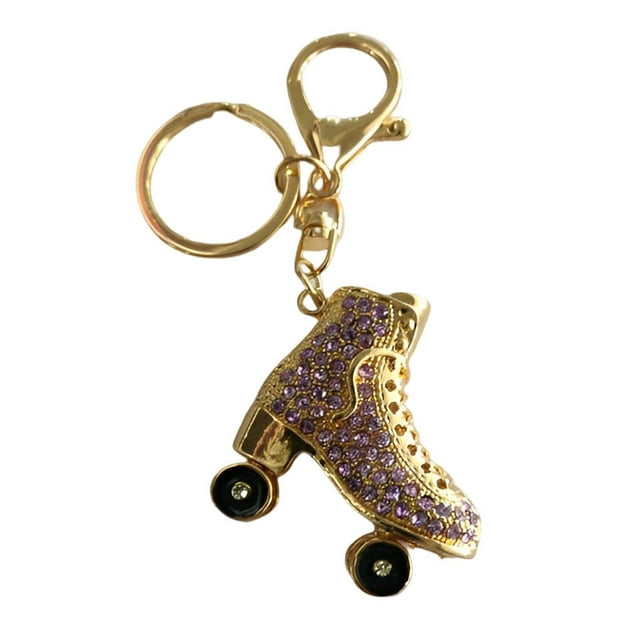Roller Skates Shoe Crystal Keychain Handbag Pendant Pendant Keys Keys Holder Rhinestone Keyring