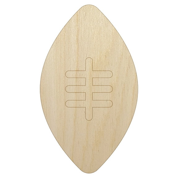 Football Icon Wood Shape Unfinished Piece Cutout Craft DIY Projects - 4.70 Inch Size - 1/8 Inch Thick