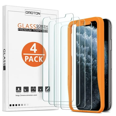 OMOTON 4 Pack Screen Protector for iPhone 11 Pro XS X Anti-Scratch Bubble Free