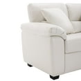 thumbnail image 2 of Contemporary PU Leather Couch Set for Living Room or Office, Sofa and Loveseat White-Fortmok, 2 of 9