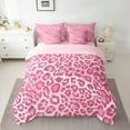 thumbnail image 2 of jejeloiu Leopard Print 7-Piece Twin Bedding Sets,Western Cowgirl Bedding Comforter Set,Pink White Sheet Sets For Girls Kids,Ultra Soft Home Decor Reversible, 2 of 8
