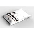 thumbnail image 2 of Ambesonne Asian Themed Pillow Sham 2 Pack, Folk Chinese Pattern, 26"x20", Black and Cream, 2 of 3