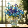 thumbnail image 3 of Forget-Me-Not Stained Glass Suncatcher,Blue Flowers Vase Suncatcher,Floral Stained Glass Window Hanging for Home,Garden,Gifts,7.87 Inch, 3 of 5