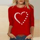 thumbnail image 2 of Tops de Cuello Redondo para las Mujeres Moda Impresa 3/4 Mangas Blusa Casual Top, Estante de Imitación, 2 of 5