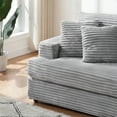 thumbnail image 4 of 79.3'' Corduroy Sofa with 4 Matching Toss Pillows ,  3 Seater Couch for Living Room, 4 of 9