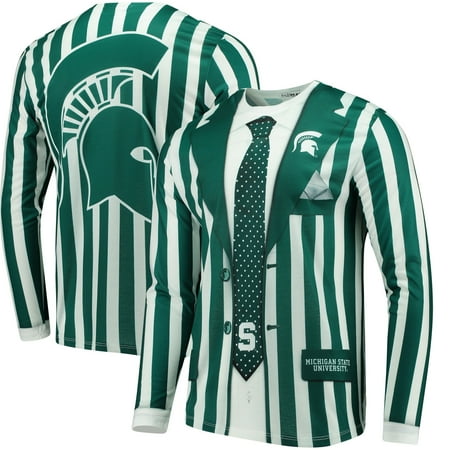 Michigan State Spartans Faux Real Suit Long Sleeve T-Shirt - Green