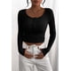 thumbnail image 3 of Remera PRETTYGARDEN 2025 Mujer Manga Larga Henley Negra XXL, 3 of 7