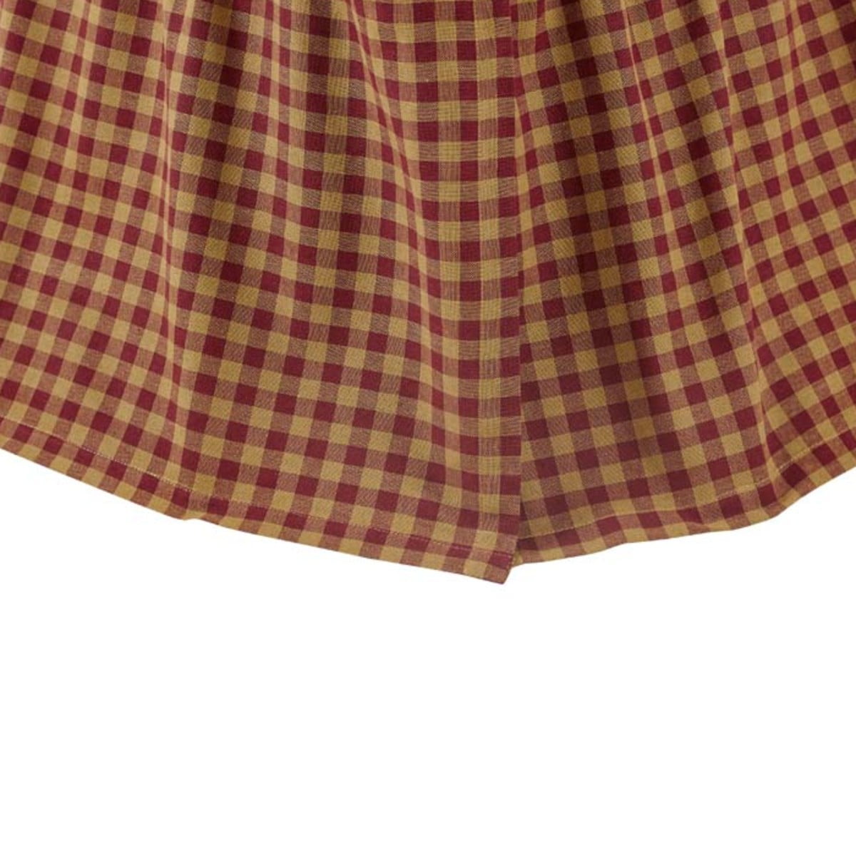 Vhc Brands Check 16 Inch Drop Bed Skirt Burgundy Queen Walmart Com Walmart Com
