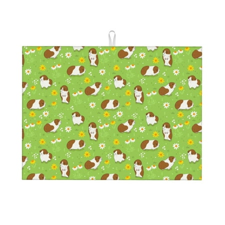 

Cauagu Dish Drying Mat 24*18 inch Absorbent Dish Drainer Kitchen Counter Dish Drying Pad for Countertops Sinks Draining Racks( Guinea Pigs)