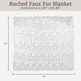 thumbnail image 4 of Lavish Home 60x80 Ruched Jacquard Faux Fur Blanket for Sofas and Beds, Gray, 4 of 10