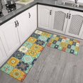 thumbnail image 2 of Orange Boho Bohemia Floral Geometric Pattern Kitchen Rugs Sets Of 2,Anti Fatigue Kitchen Mat Rugs Non Slip Washable,Decorative Kitchen Floor Mats for Kitchen,Sink,Laundry,17"x30"+17"x47", 2 of 7