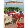 thumbnail image 5 of Rectangle Outdoor Tablecloth With Umbrella Hole And Zipper– America 4th of July Waterproof Patio Table Cover for Party, Picnic, Backyard, 52"x70" , Blue Red Striped Stars, 5 of 8