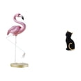 thumbnail image 1 of Estatua de resina de gato flamenco, escultura de animal, arte moderno, decoración para el hogar, figura de jardín con soporte de metal para estanque,, 1 of 8