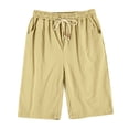 thumbnail image 6 of Mens Casual Shorts Summer Elastic Waist Wide Straight Leg Loose Knee Length Beach Shorts with Pockets, 6 of 8