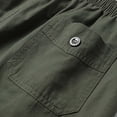 thumbnail image 4 of EOYWHK Men's Shorts for Casual Cotton Elastic Waist Multi Pockets Shorts Soft Lightweight Breathable Shorts for Basketball Gym Fitness Green L, 4 of 9