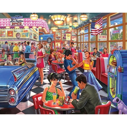 White Mountain Puzzles, Juke Box Diner 500 Piece Puzzle