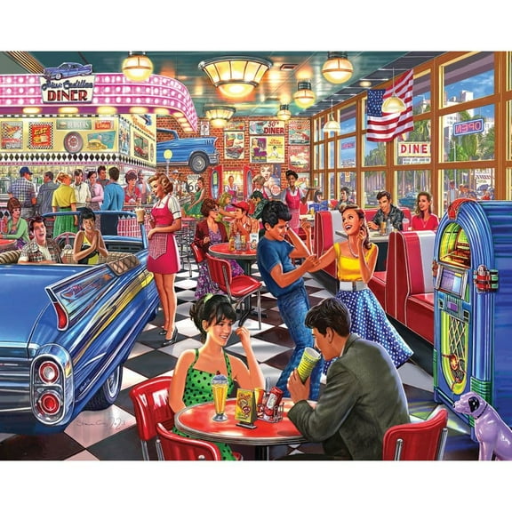 White Mountain Puzzles, Juke Box Diner 500 Piece Puzzle