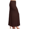 thumbnail image 2 of Moa Collection Women's Plus Size Elastic Band Foldable High Waist Relaxed Solid Long Maxi Skirt, 2 of 4
