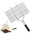 thumbnail image 3 of Portable Folding Basket with Handle Grill Net for Grilling Fish Steak 65x42CM, 3 of 8