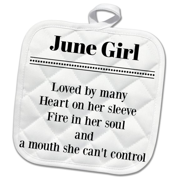 3dRose, June Girl, 8x8 Potholder