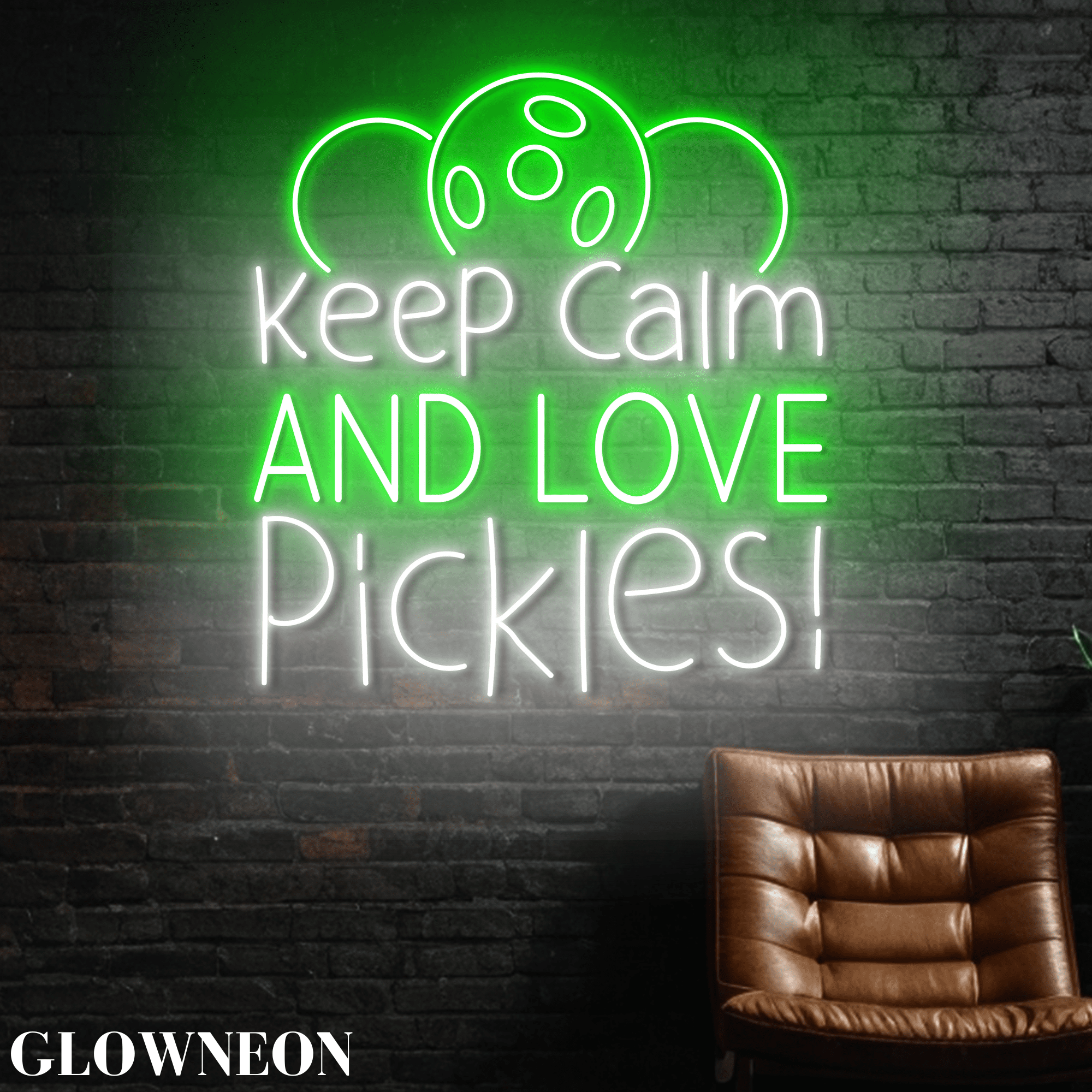 Glowneon Light Up Pickleball Club With Keep Calm And Love Pickles Led