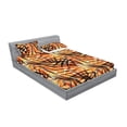 thumbnail image 2 of Tropical Fitted Sheet & Pillow Sham Set, Summer Themed Pattern of Palm Leaves Hawaiian Aloha Jungle, Decorative Printed 3 Piece Bedding Decor, King, Orange Sea Blue and Dark Rust, by Ambesonne, 2 of 2