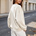 thumbnail image 6 of Enjoytime Crewneck Sweatshirts Women Long Sleeve Velvet Pullover Tops Solid Trendy Casual Soft Oversized Sweatshirt, 6 of 8