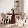 thumbnail image 6 of AFO Upholstered Modern Dining Chairs with Wooden Legs, Kitchen Side Chairs for Dining Room, Restaurant and Café, Set of 6, Camel, 6 of 11