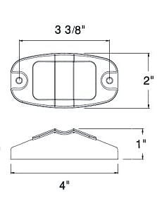 35104C-RE 2 BIG Red w Bezel 9 Diode 4" LED Clearance Side Marker Light Truck Trailer RV