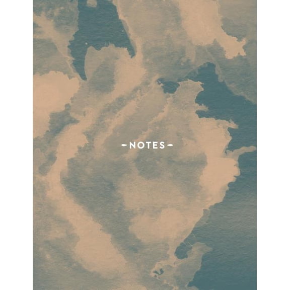 Notes: Colorful College Ruled Notebook with Marble Watercolor Cover for Writing, School, Taking Notes - 120 Wide Ruled Pages - 8.5 x 11" Wide Ruled Notebook (Paperback)