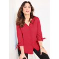 thumbnail image 3 of Catherines Georgette Button Down Tie Sleeve Cafe Blouse, 3 of 6