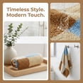thumbnail image 6 of REGALWOVEN Checkered Cotton Hand Towels for Bathroom, Soft Absorbent Bathroom Hand Towel Set, Spa, Hotel, Kitchen Beige Brown 2-Piece, 6 of 7