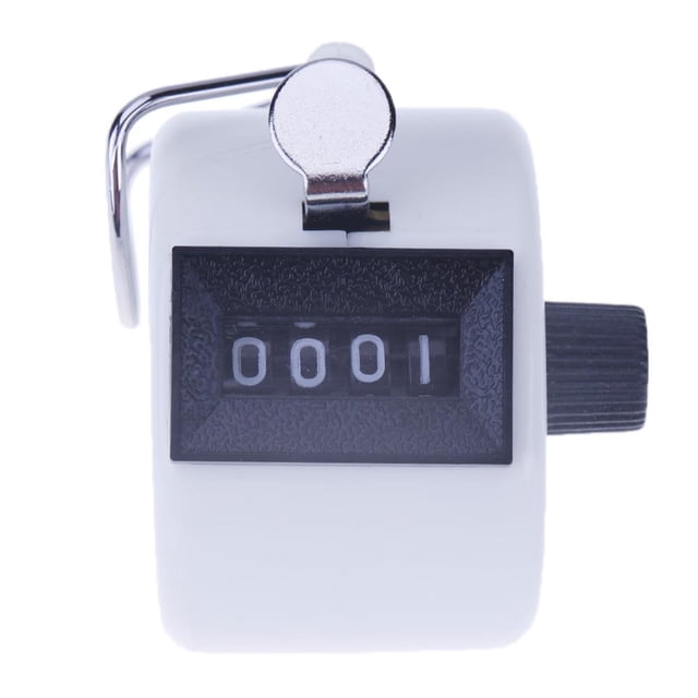 Contador Clicker Contadores de números de 4 dígitos Carcasa de plástico Portátil Blanco JShteea El nuevo