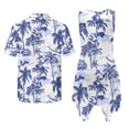 thumbnail image 3 of Psesaysky Blue Palm Tree Print Mens T-Shirts Summer Dress for Women Hawaiian Aloha Shirt Sleeveless Sundress Travel Matching Couples Luau Outfits Plus Size, 3 of 7