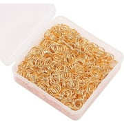 YAKA 1200pcs 9mm Gold Plated Iron Open Jump Rings Connectors Bulk for DIY Craft Earring Necklace Bracelet Pendant Choker Jewelry Making Findings and Key Ring Chain Accessories (9mm, Gold)