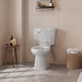 thumbnail image 2 of Ourlova Commercial Open Front 19 Inch White PP Toilet Seat Elongated Heavy Duty Soft Close Quick Install, 2 of 9