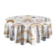 thumbnail image 5 of Round Waterproof Tablecloth 60×60 Inch, Boho Style Reusable Indoor/Outdoor Durable Table Cover for Party Kitchen Dinner Room Decor, 5 of 6