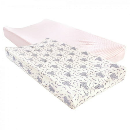 UPC: 0660168650211 | Touched by Nature Baby Girl Organic Cotton Changing Pad Cover  Girl Elephant  One Size