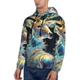 thumbnail image 3 of Haiem Colorful Stained Glass Deer Patterned Men's Hoodie with Kangaroo Pocket - Ideal Pullover Sweatshirt for Daily Wear, Travel, and Home-Small, 3 of 7