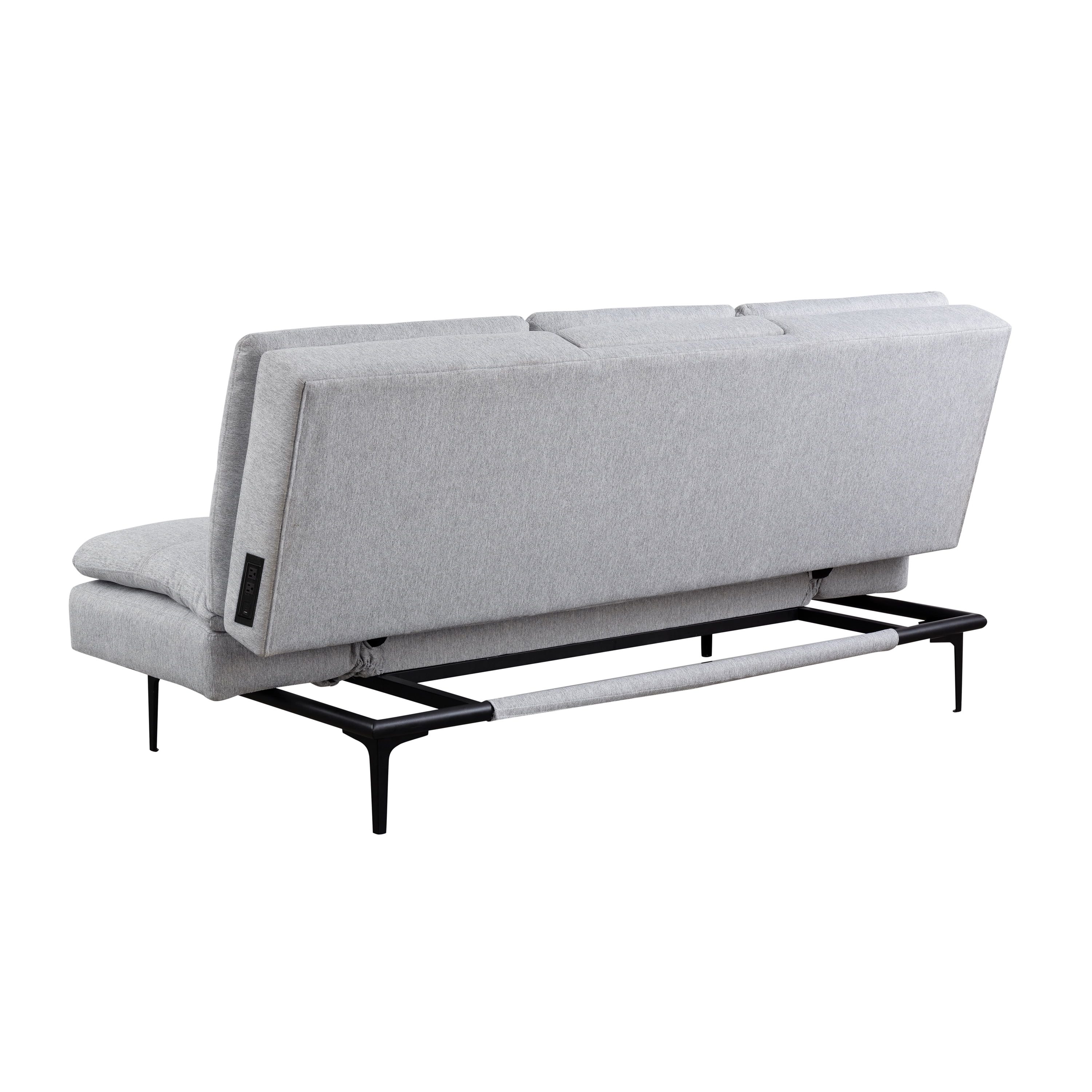 Serta Lambeth Convertible Sofa in Light Gray Fabric Upholstery