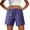 Purple plus size shorts with pockets a1, variant on Cagogo Women's Plus Size Elastic Waist Shorts with Pockets Quick Dry Casual Beach Vacation Sport Shorts Loose Fit Summer Active Travel Trousers, Sky Blue L