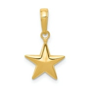 14k Small Polished 3-D Star Charm in 14k Yellow Gold
