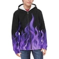 thumbnail image 3 of chaqlin Purple Fire Flame Hoodies for Boys Girls Trendy Y2K Zipper Hoodie Soft Long Sleeve Full-Zip Sweatshirts Casual Sports Jacket with Pocket, 3 of 7