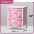 thumbnail image 5 of Sorbus Nightstand with 2 Drawers - Kids Bedside Table & End Table - Steel Frame, Wood Top, Easy Pull Fabric Bins - Dresser & Chest for Bedroom, Office, Dorm - 2 Pack, 5 of 6