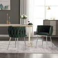 thumbnail image 3 of Atumon 2 Piece Dining Chairs, Accent Chairs with Metal Legs, Upholstered Dining Chairs Set of 2, Modern Dining Chairs for Dining Room Living Room Bedroom, 21.26"L x 20.47"W x 28.74"H, Emerald Green, 3 of 10
