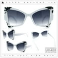 thumbnail image 2 of Womens Thick Plastic Oversized Cat Eye Butterfly Fashion Sunglasses White - Smoke, 2 of 8