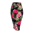 thumbnail image 1 of Made by Johnny Women's Elastic Waist Stretch Bodycon Midi Pencil Skirt XXXL NAVY_FUCSHIA, 1 of 5